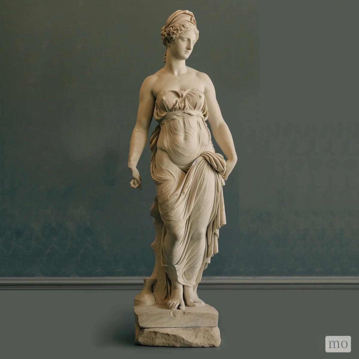 Majestuosamente vestida y con brazos añadidos.