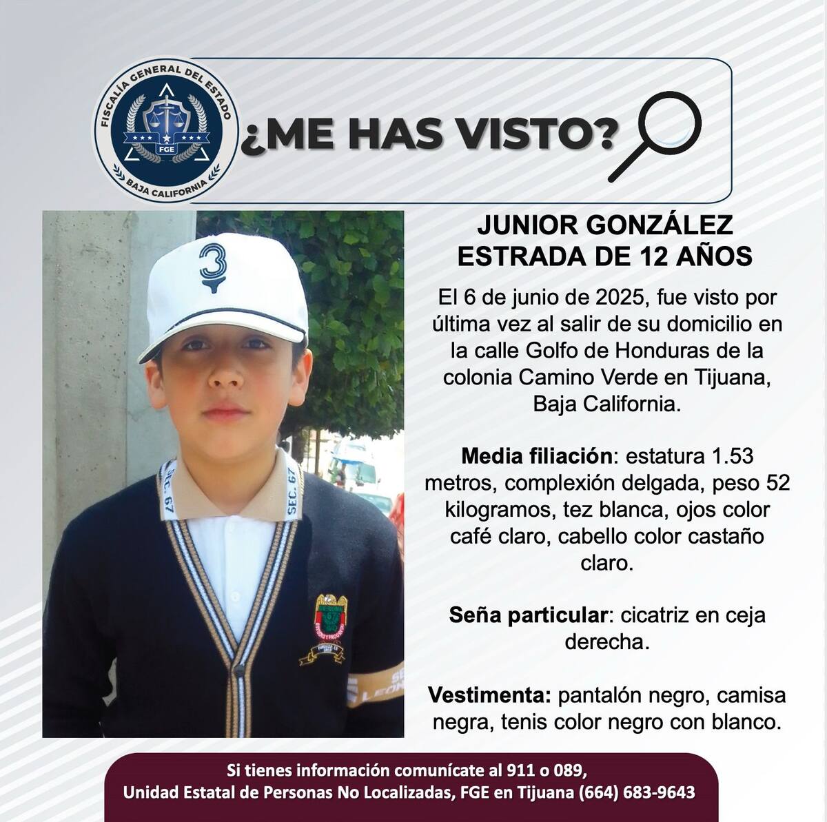 Junior González Estrada fue vista por última vez el 6 de junio de 2025.