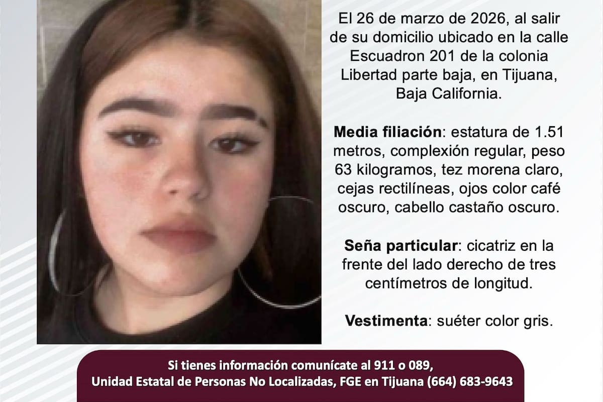 Se busca a Anneth García Agosto de 16 años de edad