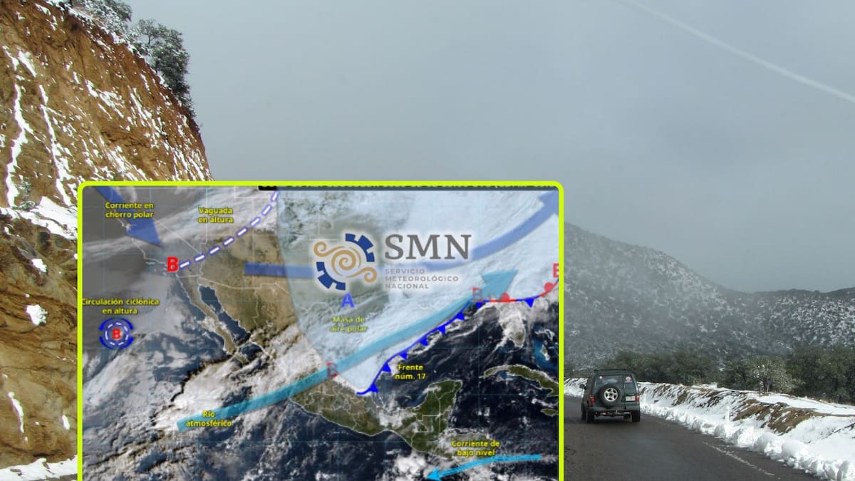 Frente frío 17 y un río atmosférico ‘helarán’ estas ciudades del Norte jueves y viernes: habrá lluvias fuertes, nevadas y vientos de hasta 60 km/h