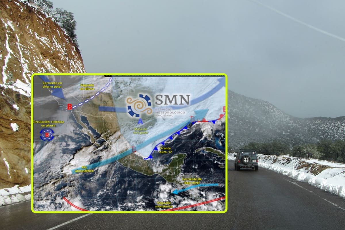 Frente frío 17 y un río atmosférico ‘helarán’ estas ciudades del Norte jueves y viernes: habrá lluvias fuertes, nevadas y vientos de hasta 60 km/h