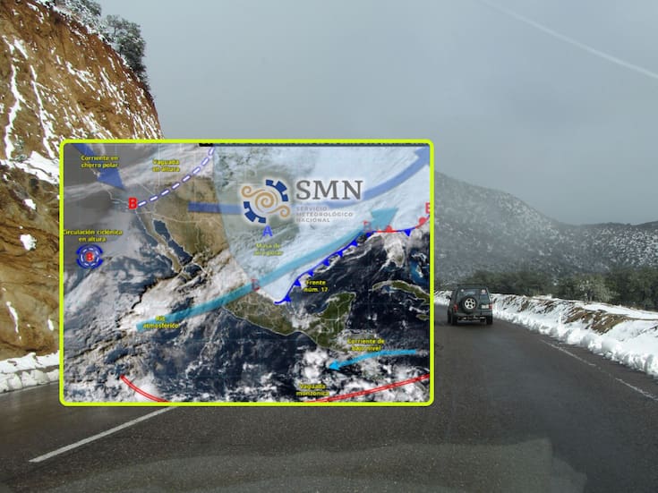 Frente frío 17 y un río atmosférico ‘helarán’ estas ciudades del Norte jueves y viernes: habrá lluvias fuertes, nevadas y vientos de hasta 60 km/h