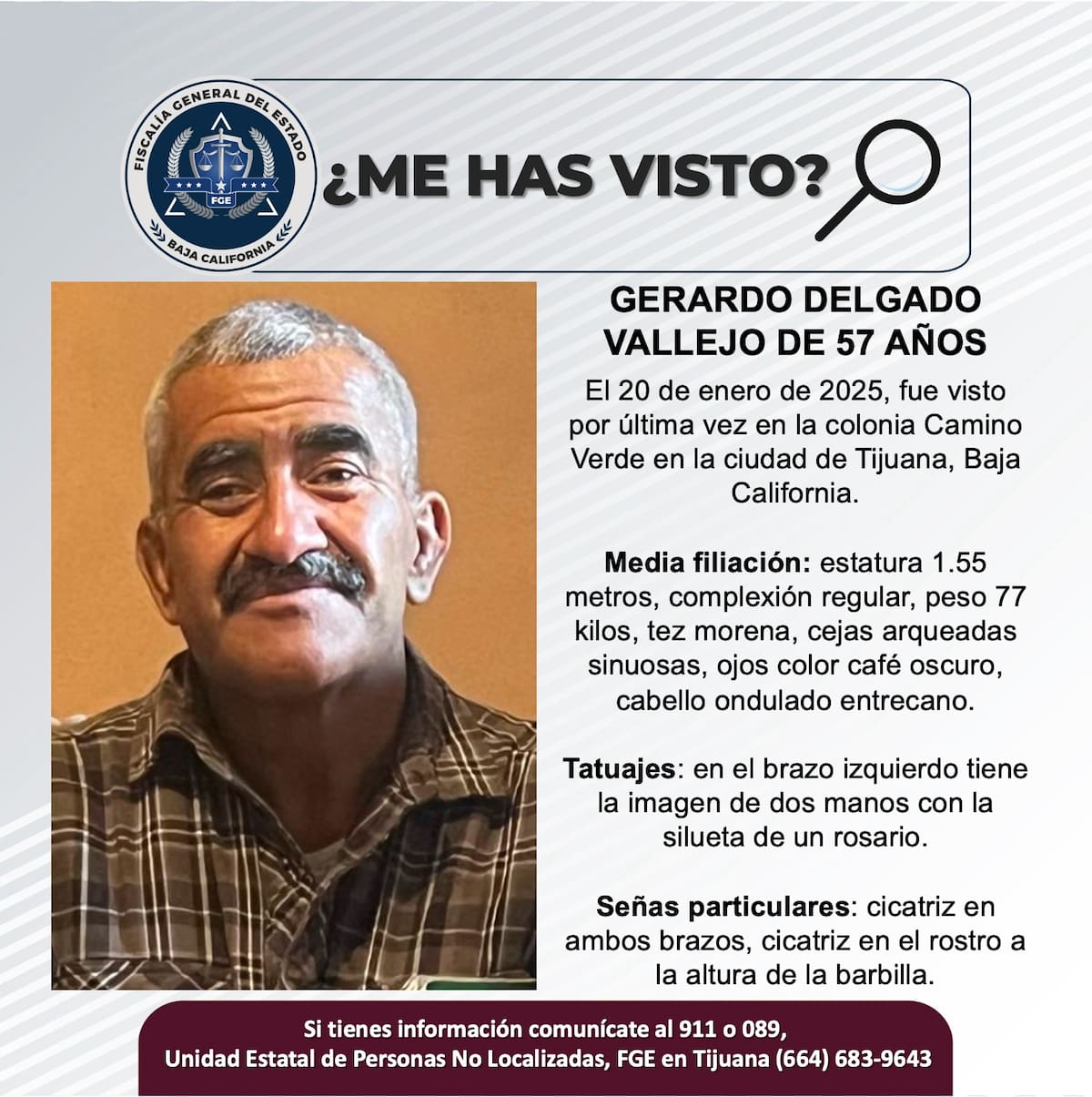 Fue visto por última vez el 20 de enero de 2025.