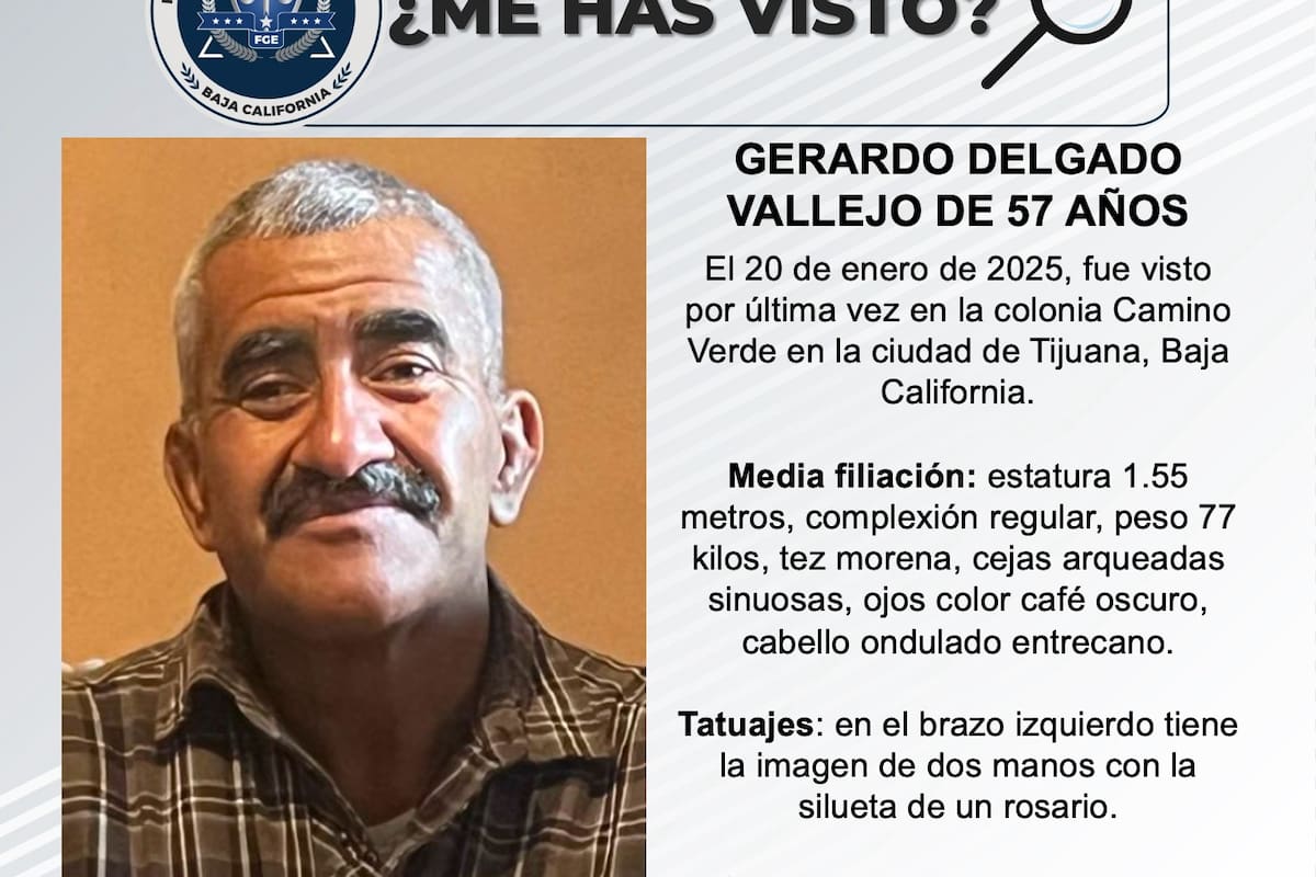 Se busca Gerardo Delgado Vallejo de 57 años