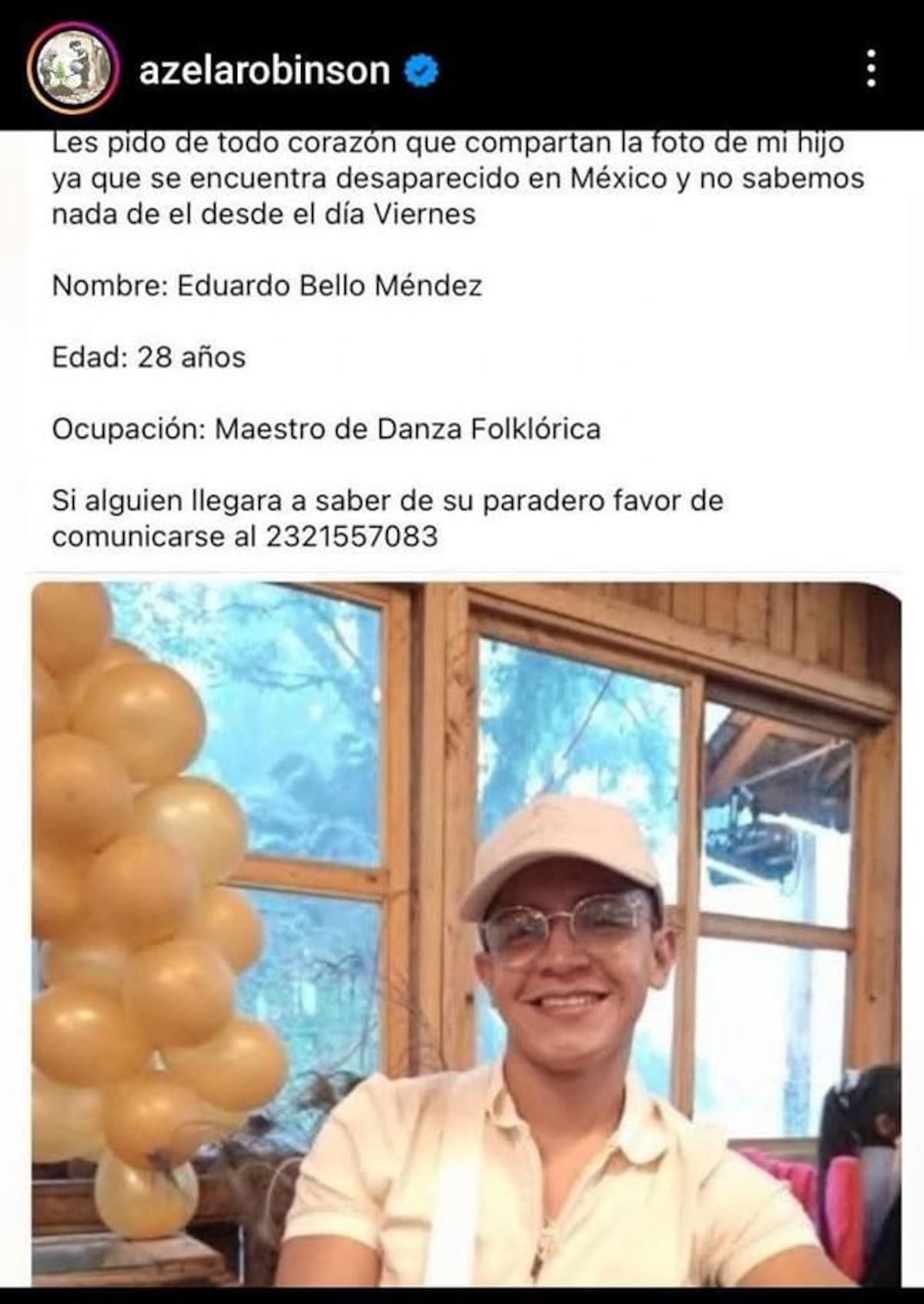 El joven se encuentra desaparecido.