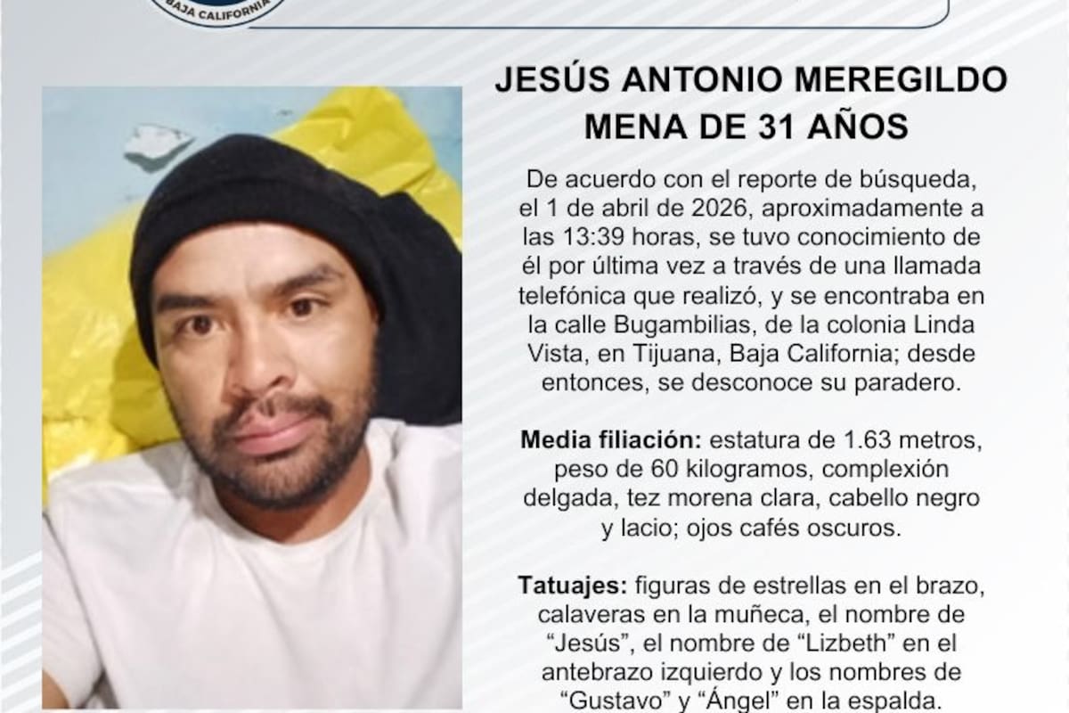 Se busca a Jesús Antonio Meregildo Mena de 31 años