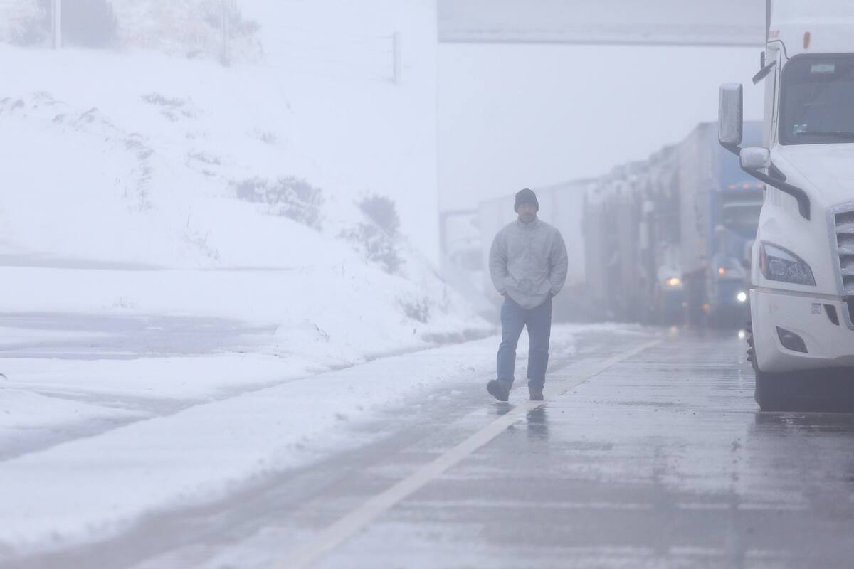 Cae primera nevada 2021 en La Rumorosa