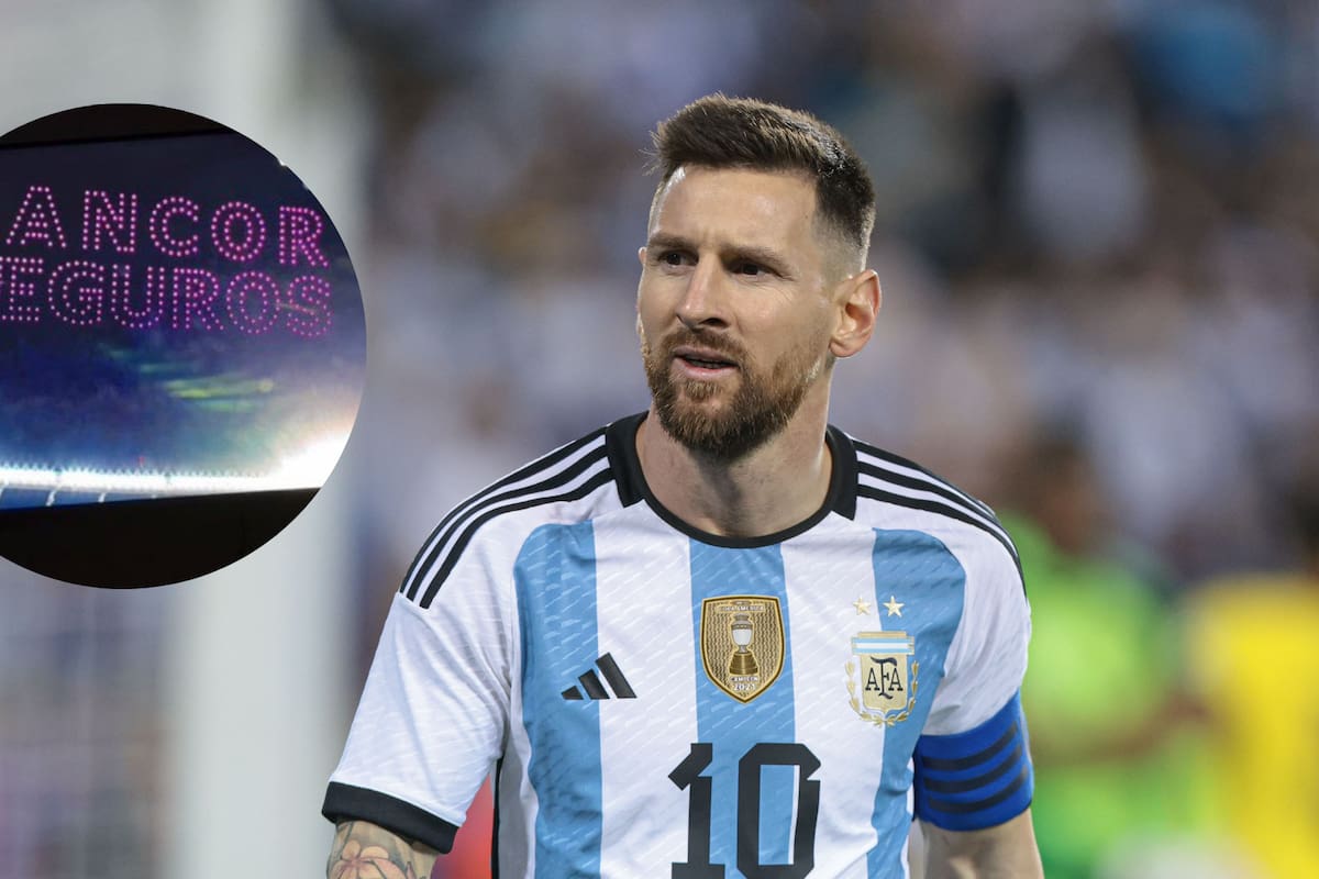 Publicidad de Sancor Seguros aparece antes del homenaje con drones a Messi y provoca abucheos durante su despedida de Argentina