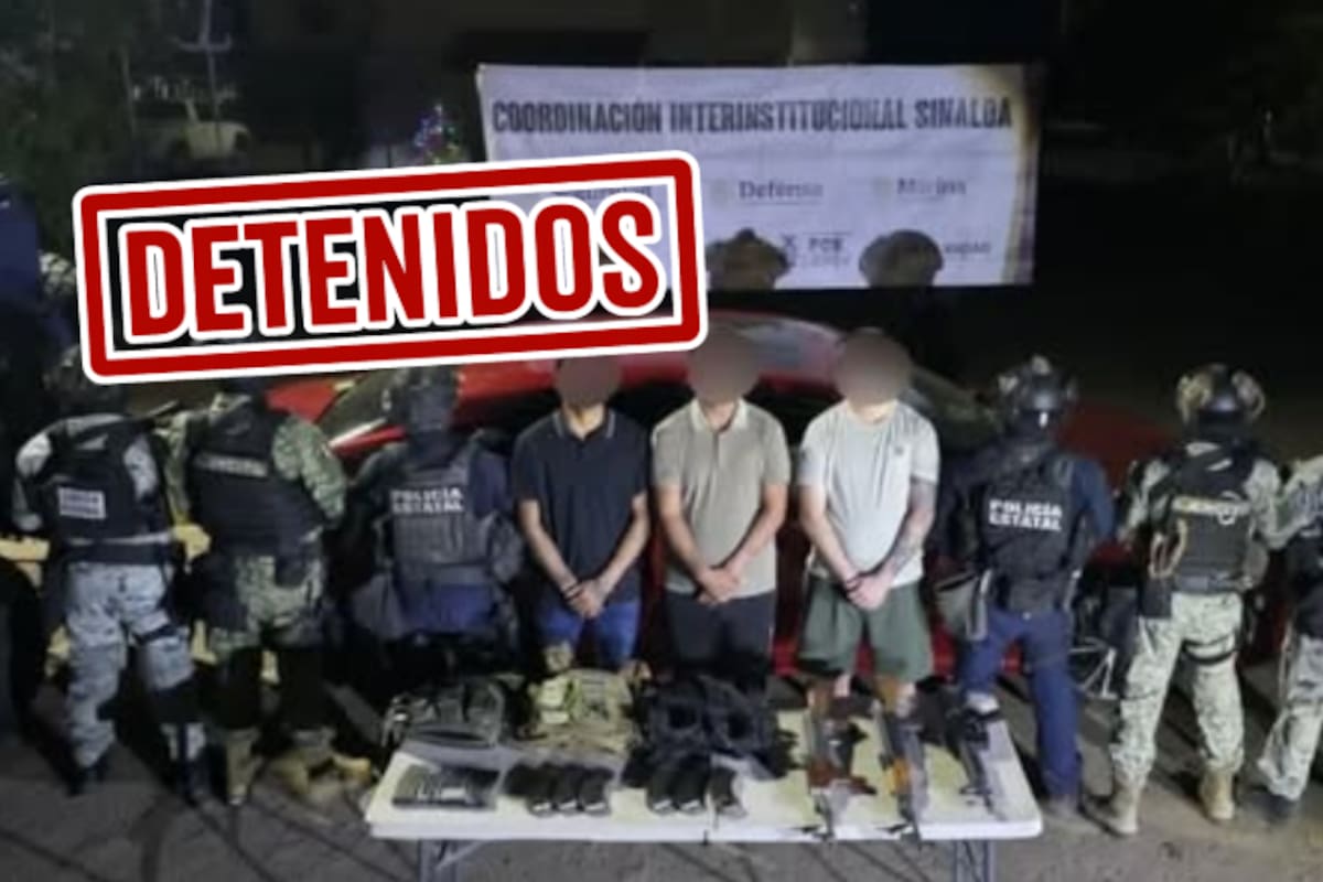 Tres civiles armados capturados en Culiacán: portaban fusiles AK-47, AR-15 y chalecos tácticos