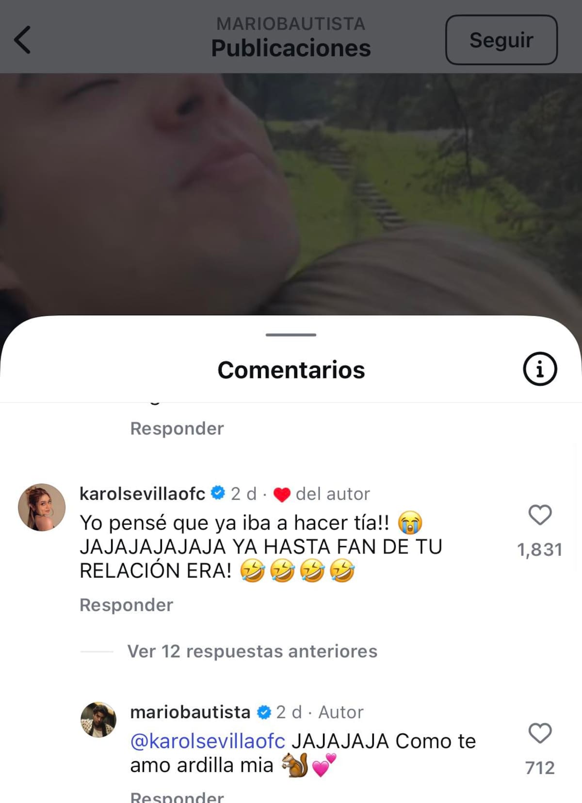 Karol Sevilla reacciona a supuesta paternidad de Mario Bautista | Captura de pantalla Instagram
