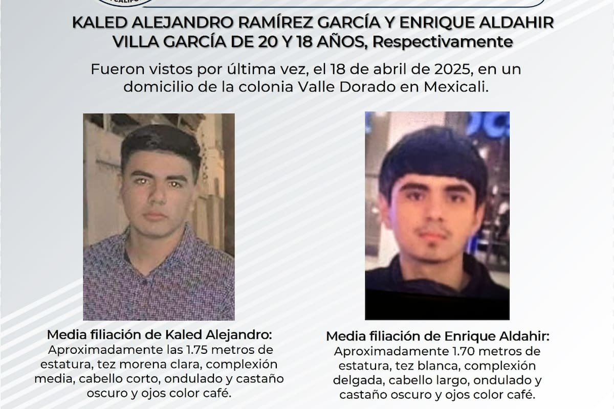 Solicitan ayuda para localizar a Kaled Alejandro Ramírez García y Enrique Aldahir Villa García