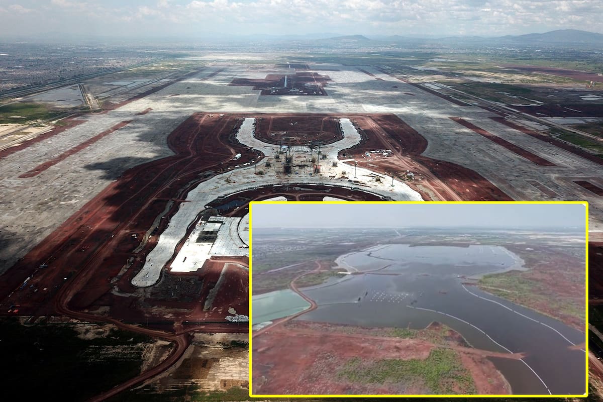 Así se encuentra inundado en Lago de Texcoco donde iba a ser el NAIM de Enrique Peña Nieto