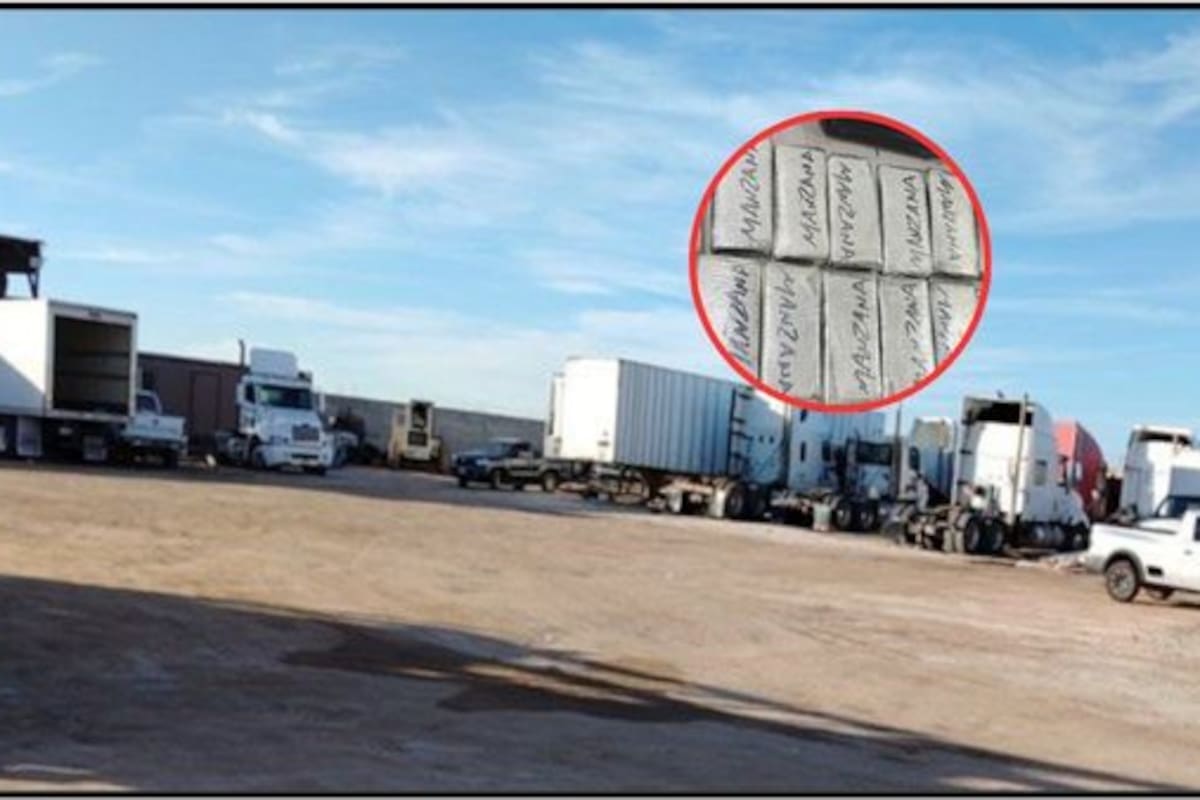 Sedena asegura 17 tractocamiones y 41 kilos de cocaína en taller mecánico de Islas Agrarias, Sección B en Mexicali