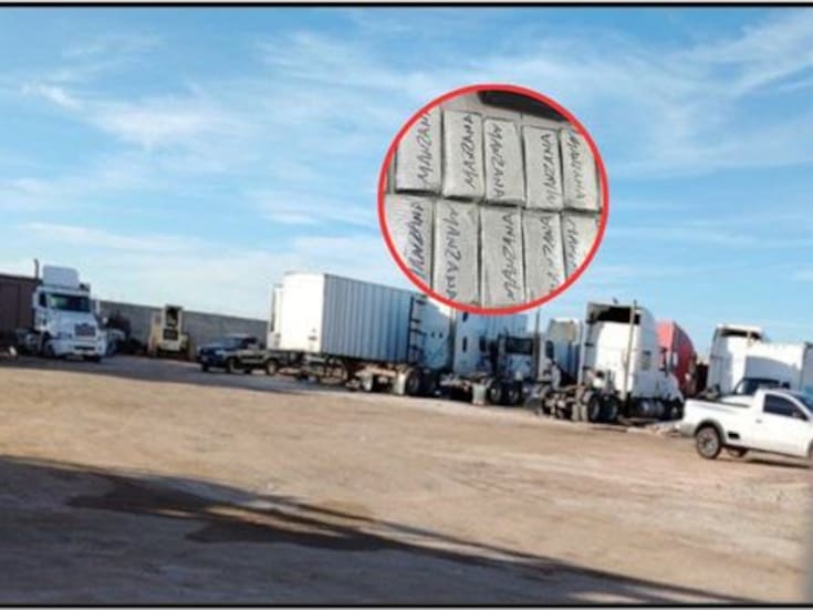 Sedena asegura 17 tractocamiones y 41 kilos de cocaína en taller mecánico de Islas Agrarias, Sección B en Mexicali