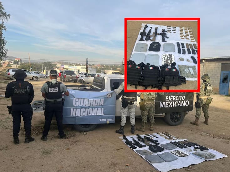 Decomisan arsenal tras operativo en zona rural de Tecate