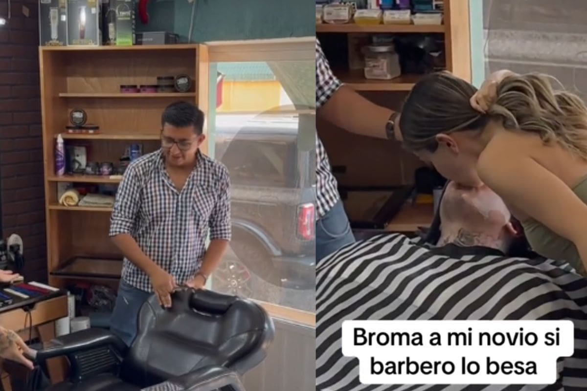 Mujer le juega broma a su novio: le hace creer que su barbero lo besó