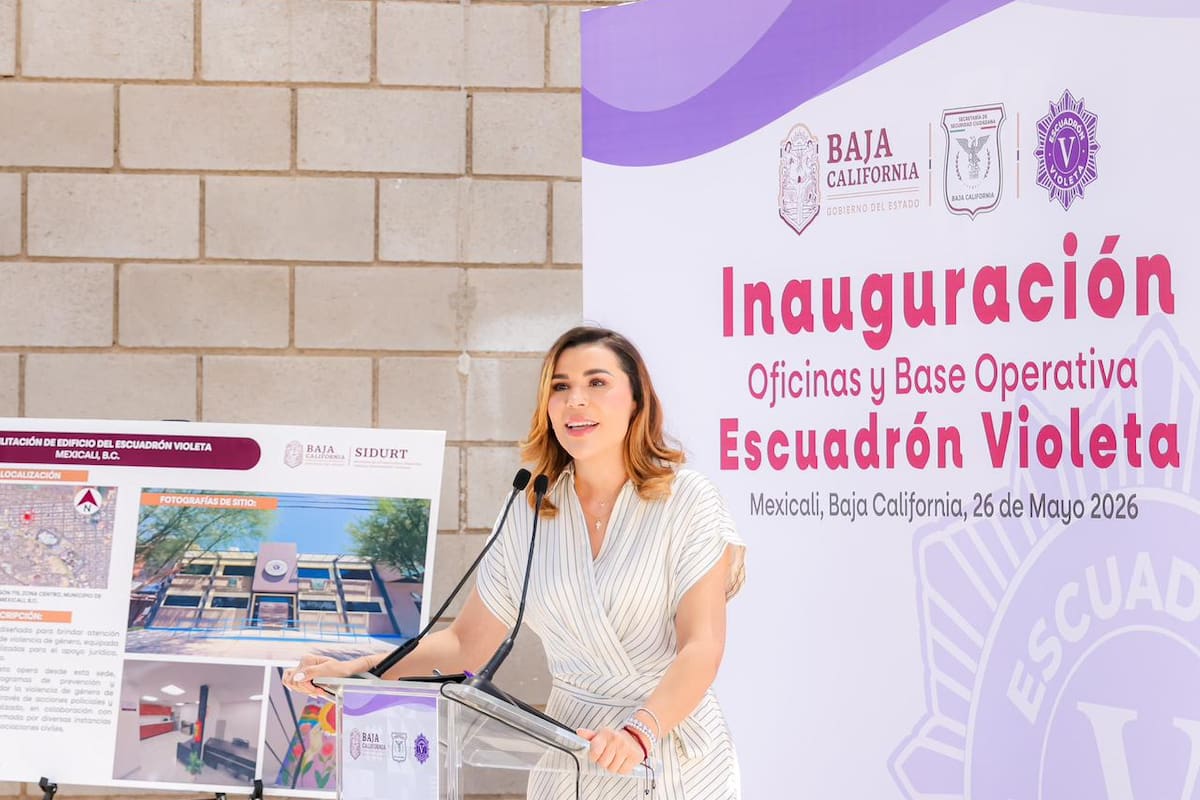 Gobernadora Marina del Pilar inaugura nuevas instalaciones del Escuadrón Violeta en Mexicali