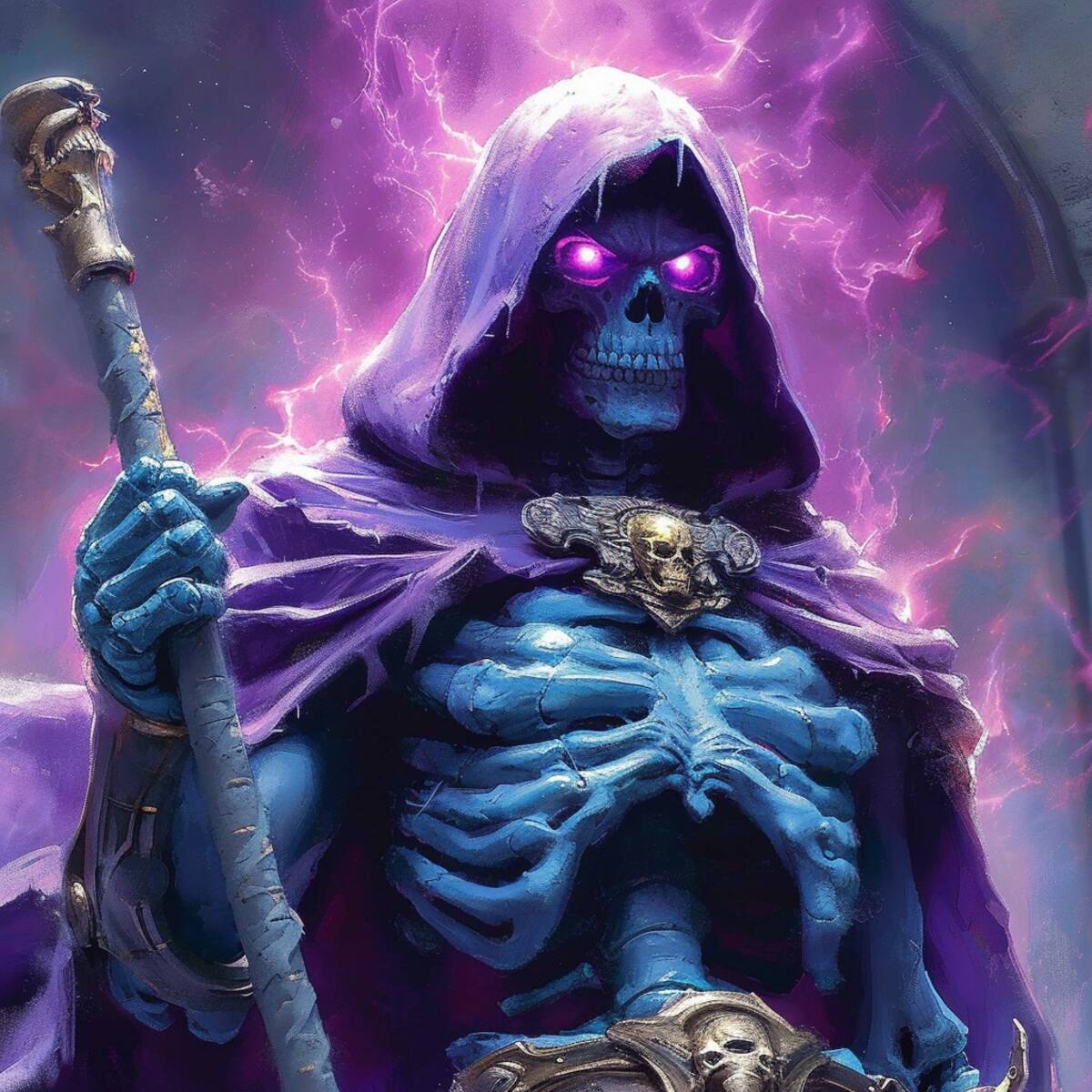 La tecnología redefine a los clásicos: Skeletor según la IA.