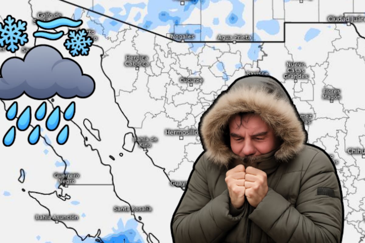 Frío extremo y vientos de hasta 60 km/h azotan Sonora mientras se aproxima nuevo frente polar con riesgo de nieve y aguanieve en la sierra