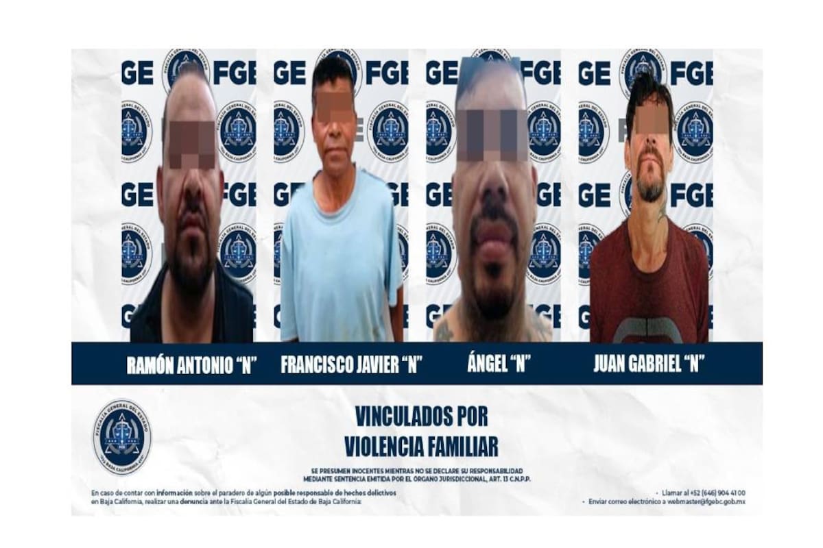 Vinculan a cuatro hombres por agredir a familiares en distintos puntos de Mexicali