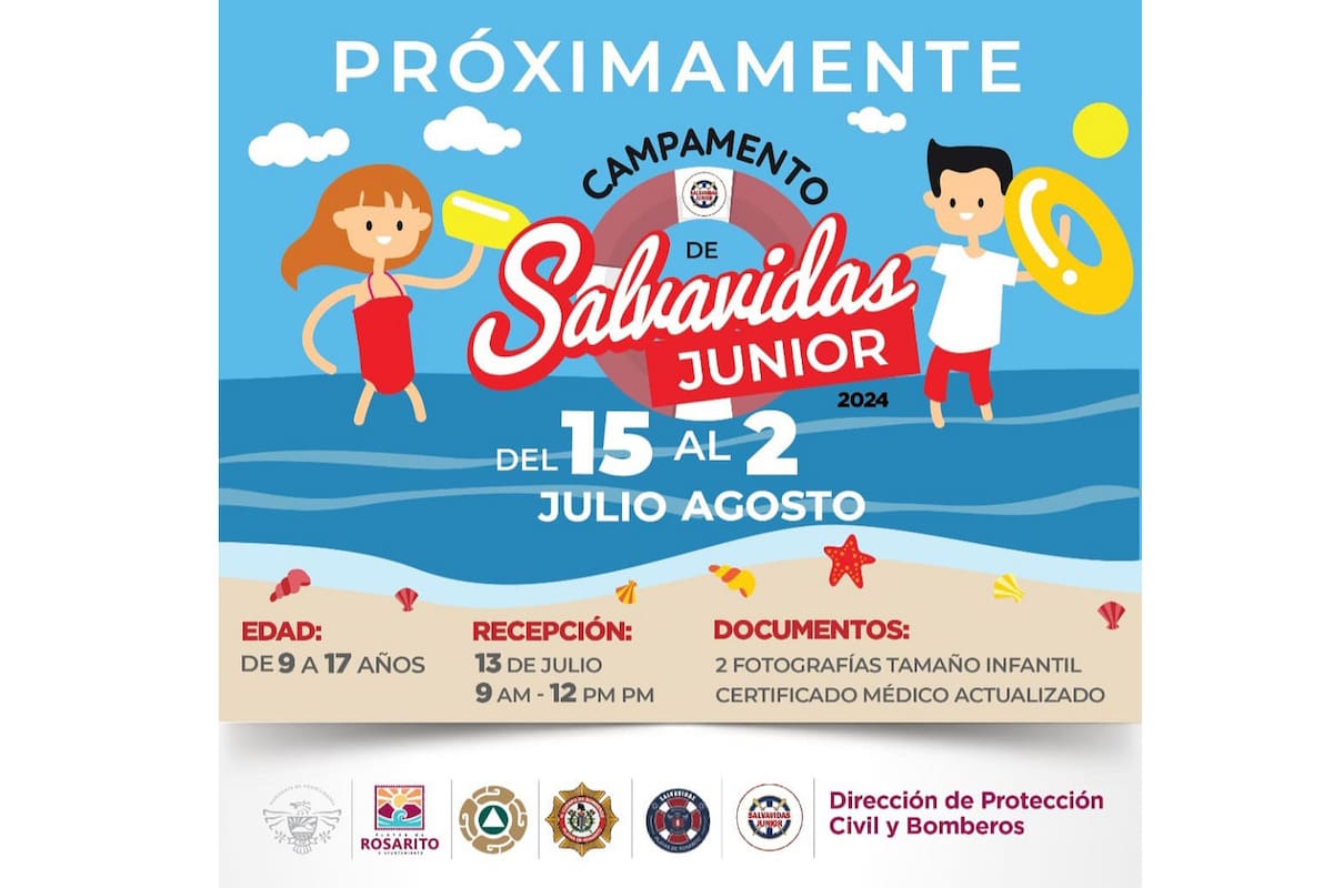 Rosarito invita al campamento de verano ‘Salvavidas Jr. 2024