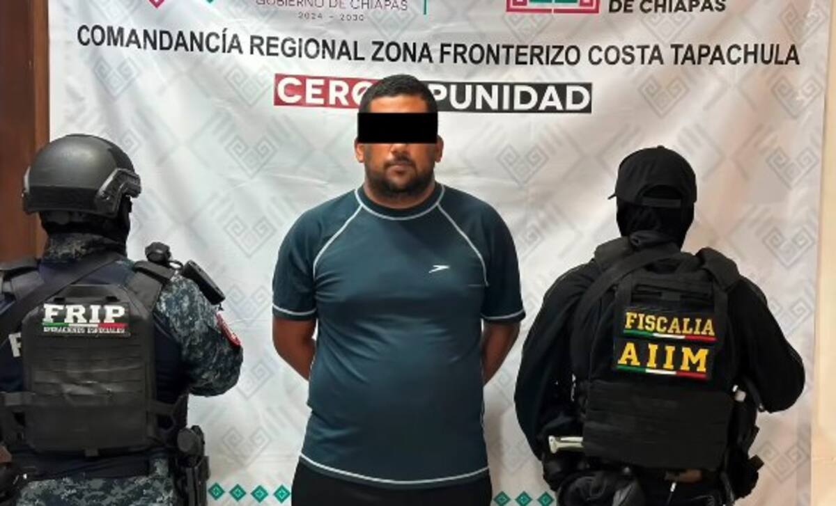Foto del detenido José "N."/ Foto: FGE Chiapas.
