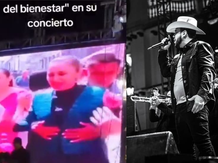 Fidel Rueda proyecta video editado con IA de la presidenta Claudia Sheinbaum durante su concierto