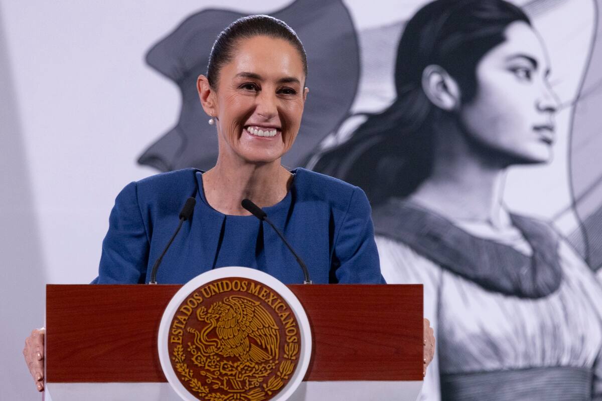 La presidenta Claudia Sheinbaum en su "mañanera del Pueblo". | Crédito: Presidencia