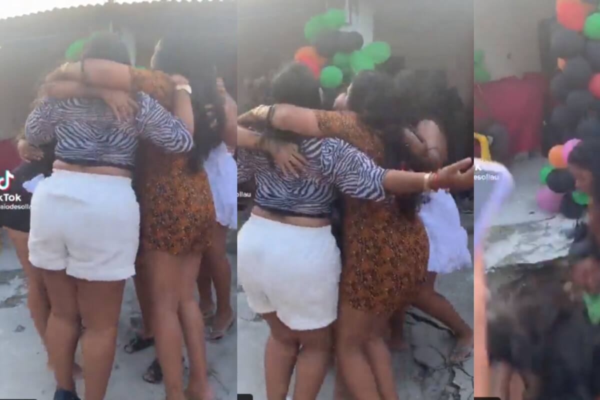 VIDEO: Mujeres caen en gran socavón mientras bailaban durante una fiesta