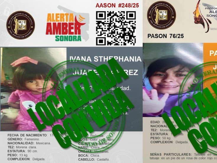 Madre y su hija de 2 años han sido localizadas sanas y salvas tras ser reportadas como ausentes por su familia en Hermosillo