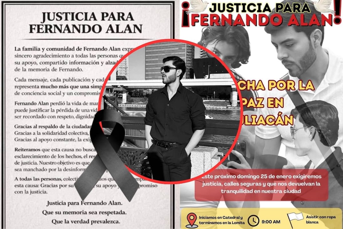 Fernando Alan murió al quedar atrapado en medio de un enfrentamiento entre civiles armados y elementos de la Guardia Nacional en Culiacán; su familia convoca una marcha para exigir el esclarecimiento objetivo de los hechos