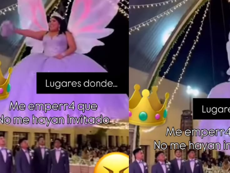“México no necesita IA”: Quinceañera se vuelve viral tras hacer una entrada inusual volando con alas sobre sus invitados