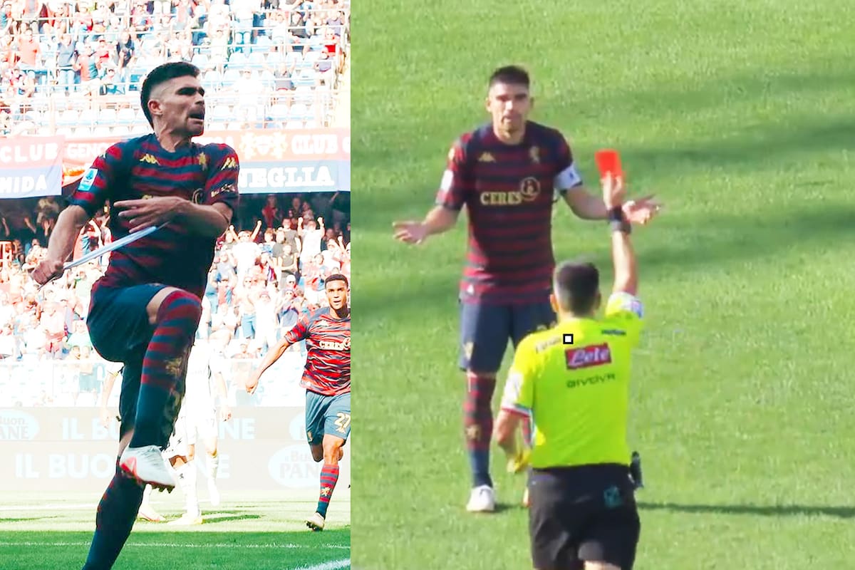 Johan Vásquez vive una jornada de locura con Genoa: anota gol y termina expulsado ante Frosinone
