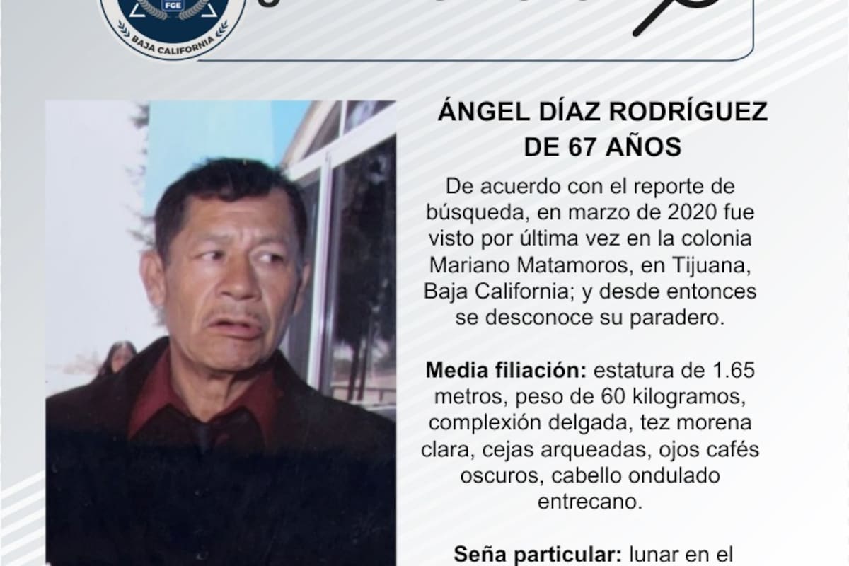 Se busca a Ángel Díaz Rodríguez de 67
