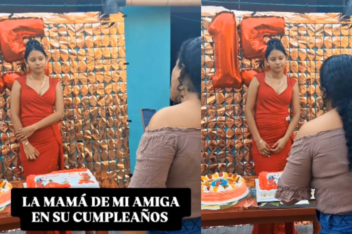 Mujer le canta desafinada pero con mucho sentimiento a su hija en su fiesta de XV años y se vuelve viral