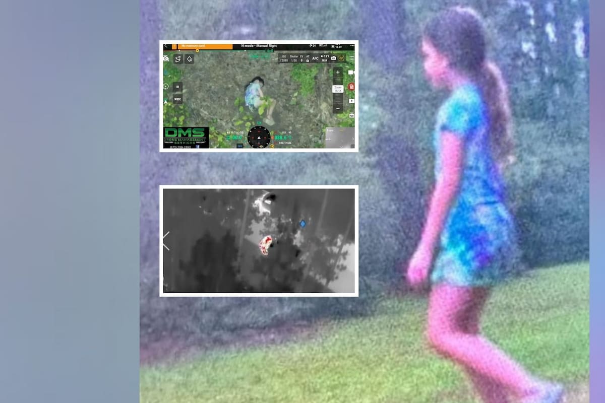Niña sonámbula sale de su casa y se pierde en un bosque; la encuentran sana y salva con ayuda de imágenes térmicas de un dron