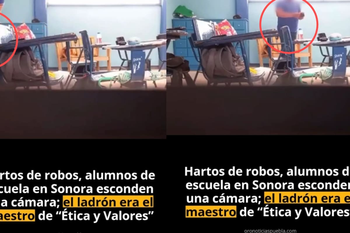 “El ladrón resultó ser el maestro” Alumnos de una escuela en Sonora esconden una cámara tras sufrir robos y descubren algo inesperado