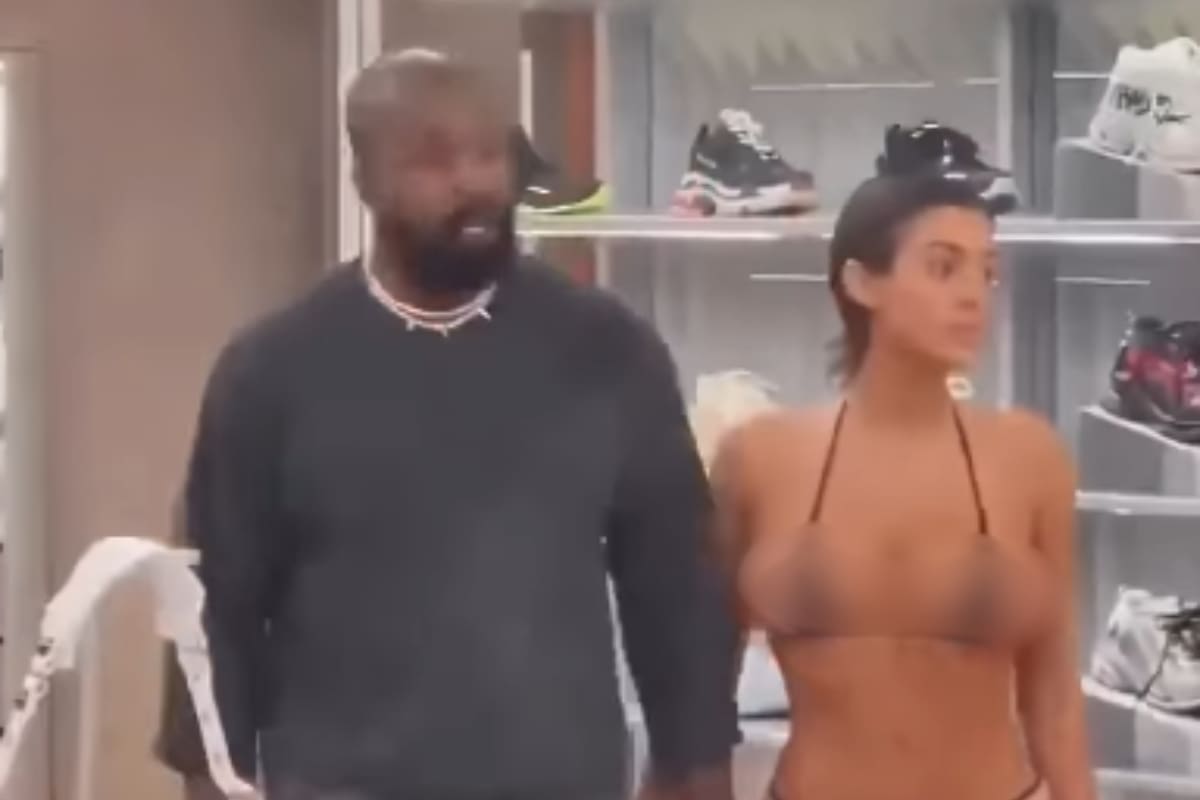 Kanye West y Bianca Censori desatan polémica por video viral en tienda Balenciaga (VIDEO)