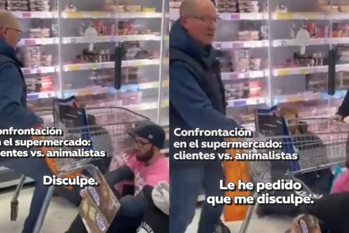 Hombre es detenido por activistas veganos mientras hacía sus compras en un supermercado