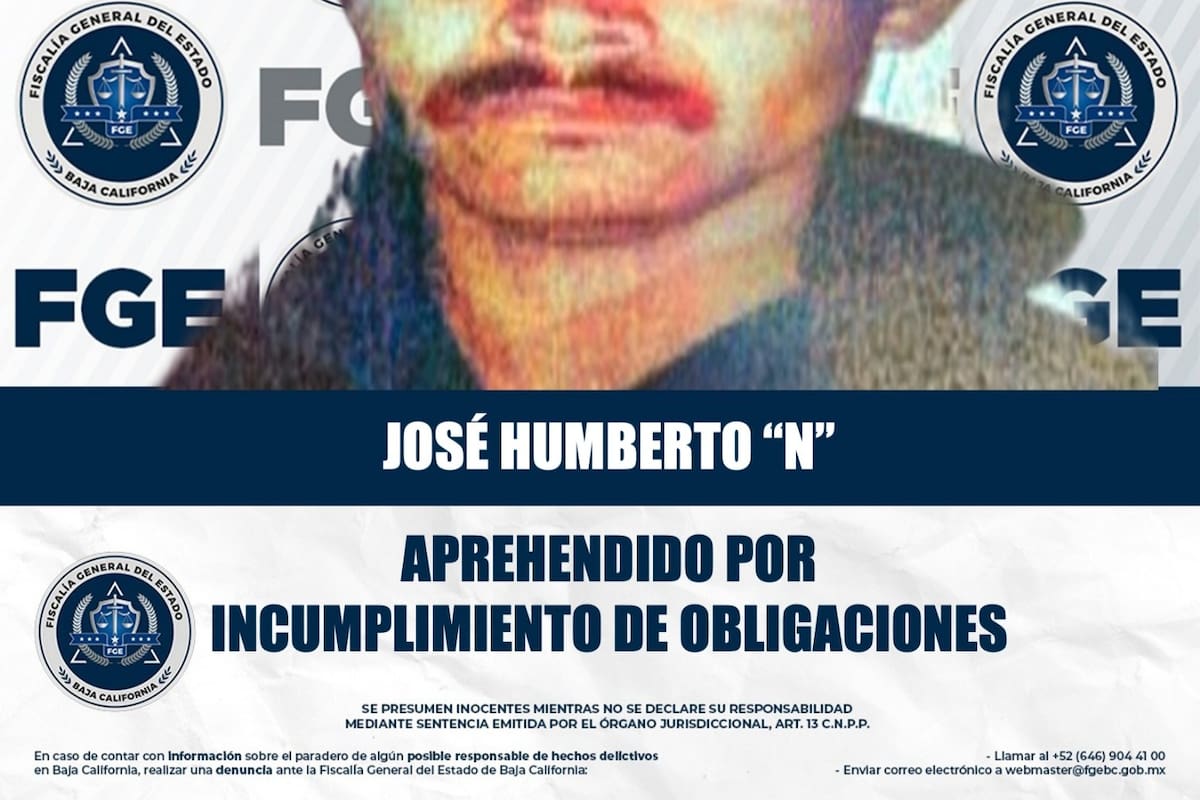 Detienen a José Humberto “N” por incumplimiento de obligaciones