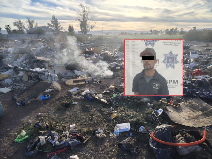 Lo atrapan prendiendo basura en predio baldío; es detenido