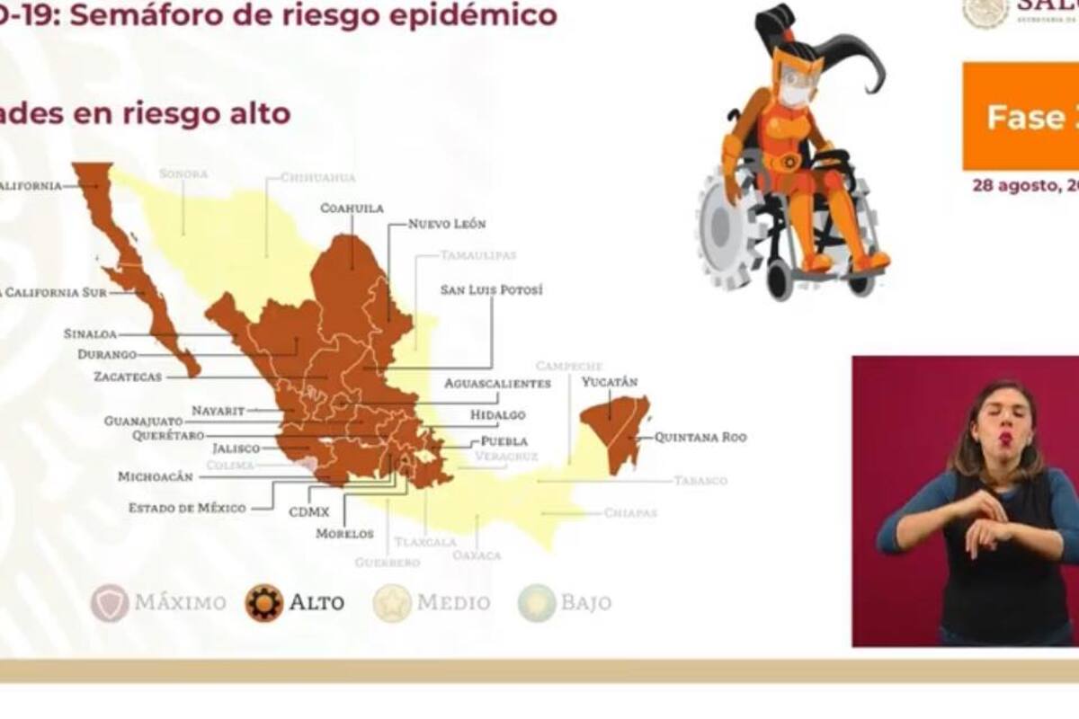 Semáforo Covid en México: Solo Colima está en rojo, 11 estados en amarillo y 20 naranja
