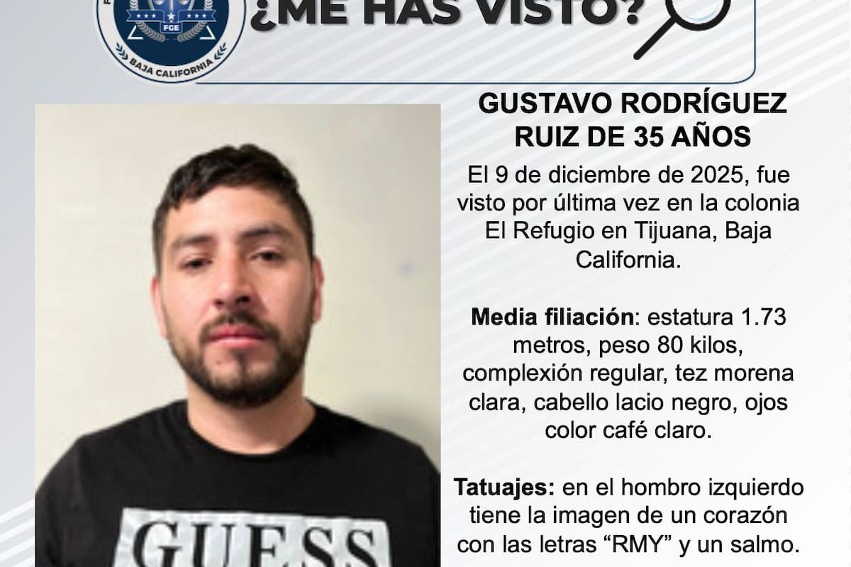 Se busca a Gustavo Rodríguez Ruiz de 35 años
