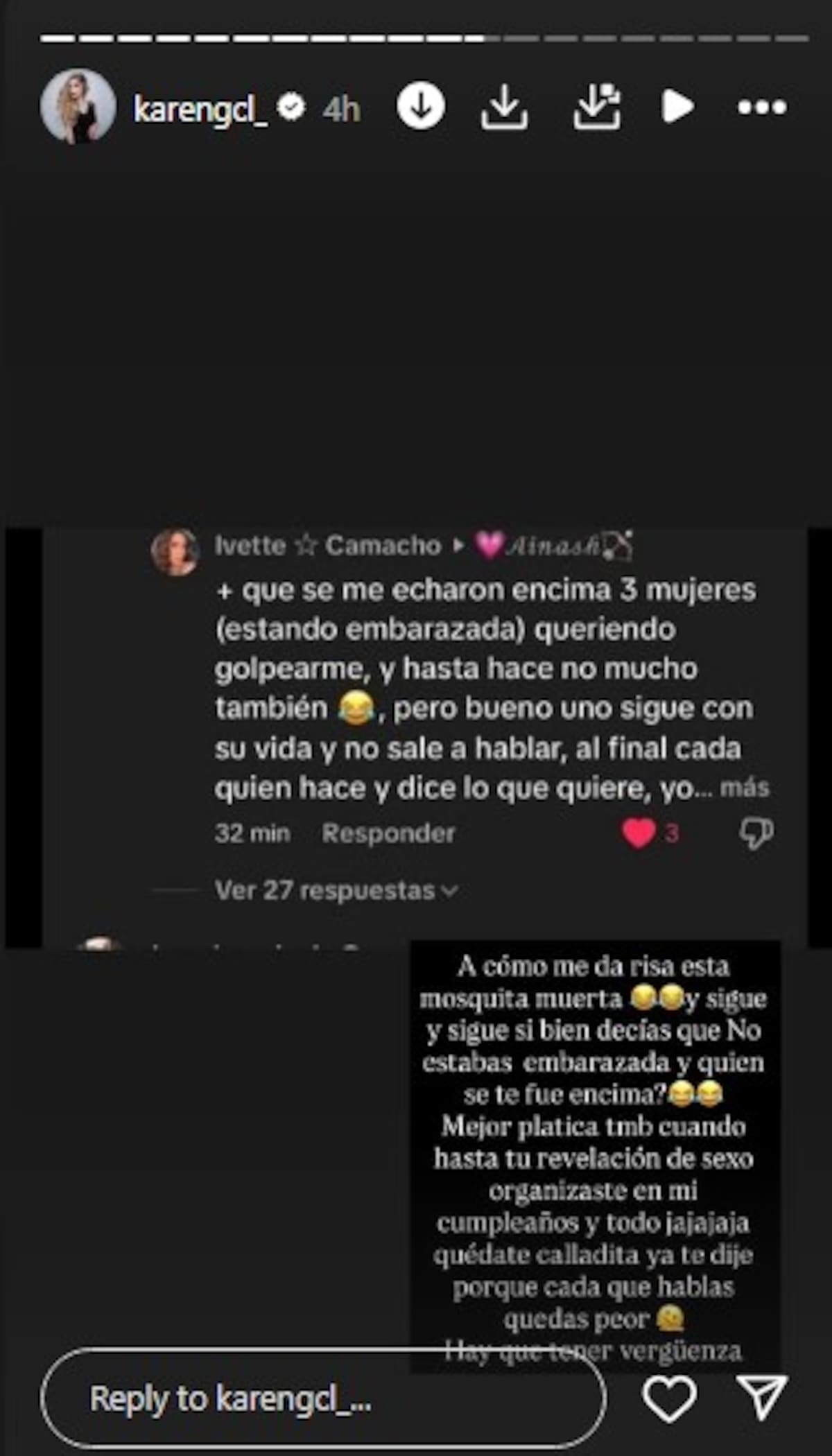 Karen Caro explota contra la novia de Luis R Conriquez / Instagram @karengcl_