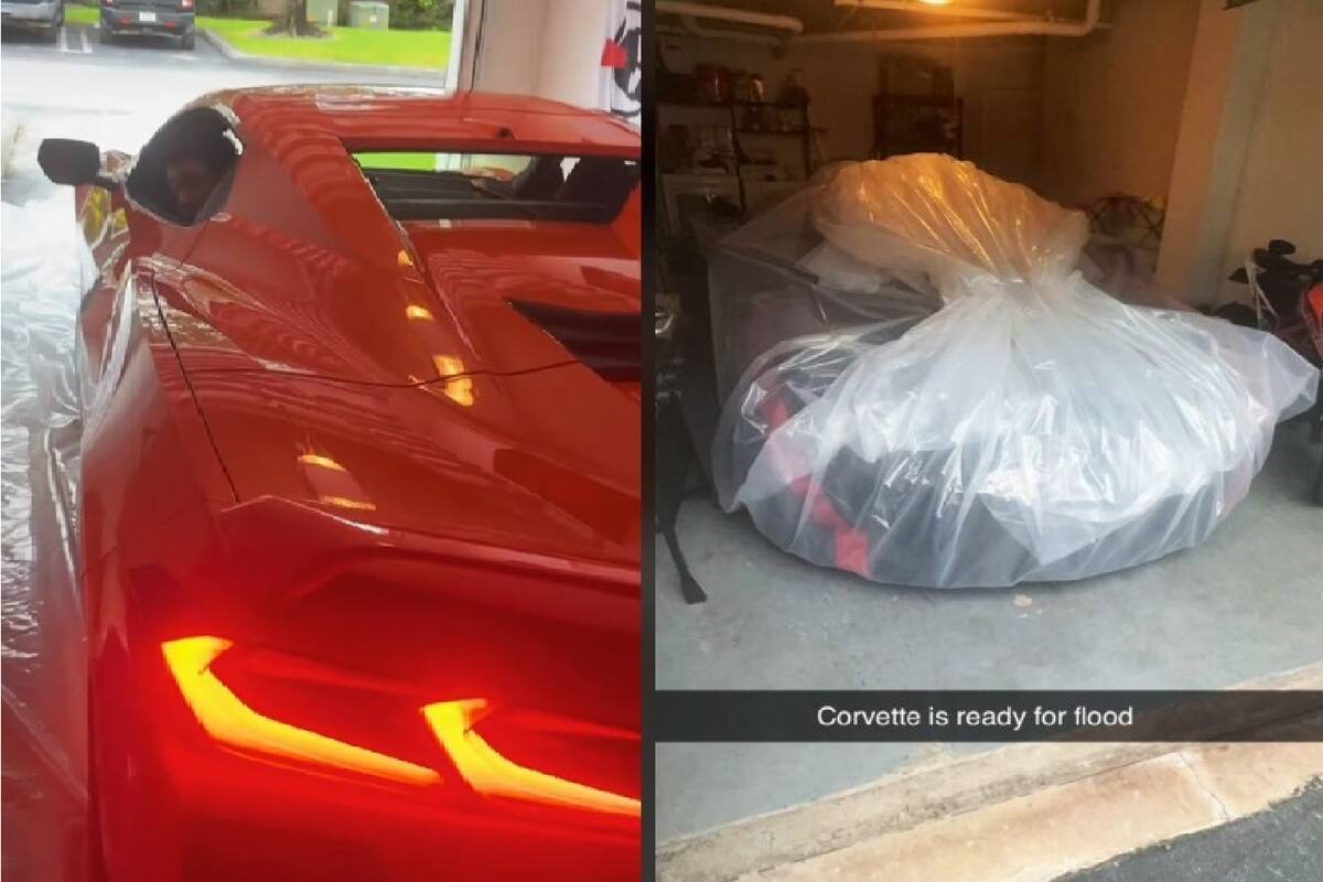 VIDEO: Joven causa polémica al mostrar cómo protege su Corvette nuevo ante el huracán Milton