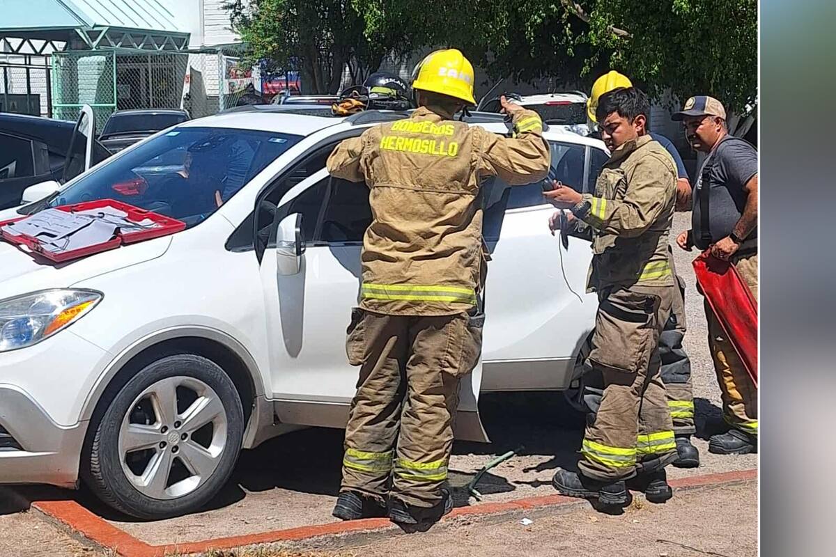 Rescatan a menor de un año encerrado en vehículo estacionado en guardería de Hermosillo