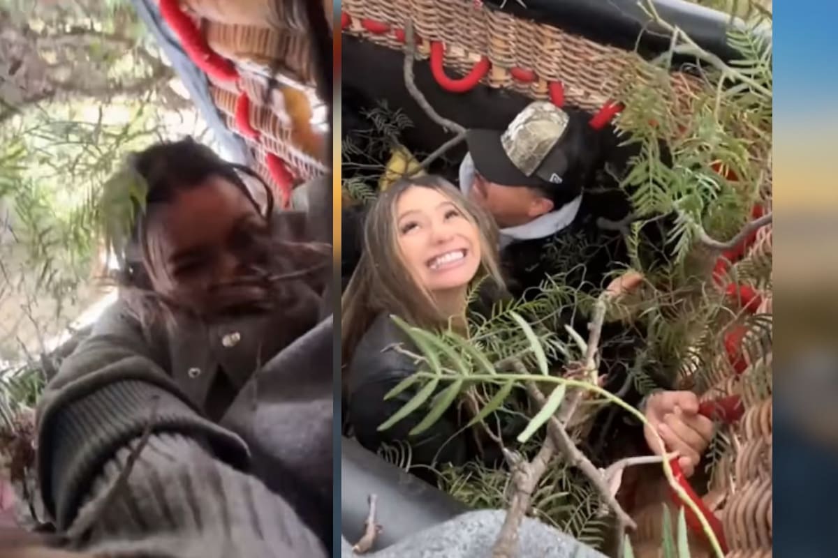 VIDEO: Globo aerostático queda atrapado en un árbol en Teotihuacán