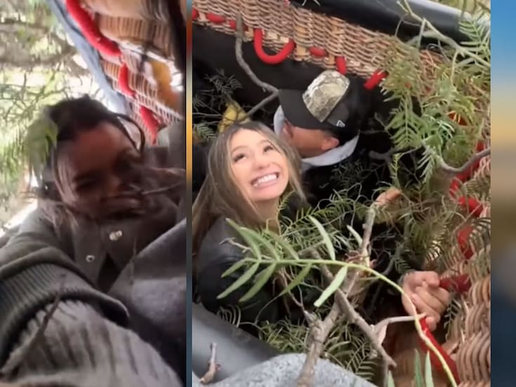 VIDEO: Globo aerostático queda atrapado en un árbol en Teotihuacán