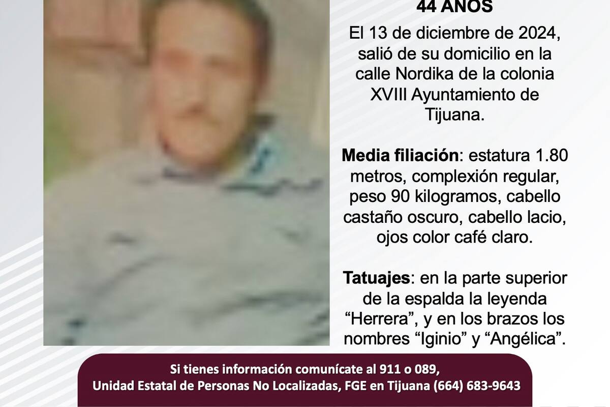 Se busca a Antonio Salvador Herrera Ángel de 44 años de edad