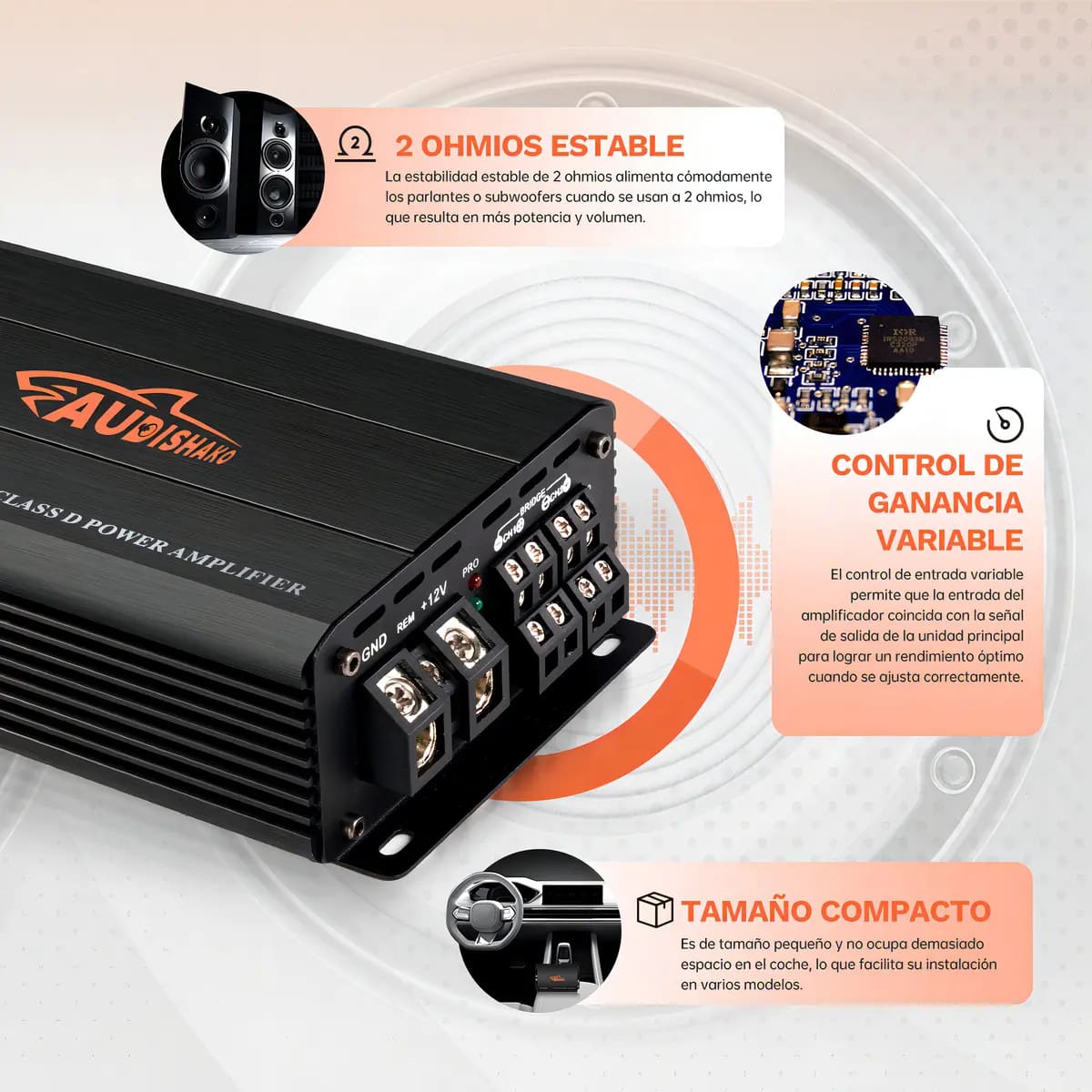 Amplificador de audio para auto Audishako Mako Shark | Mercado Libre